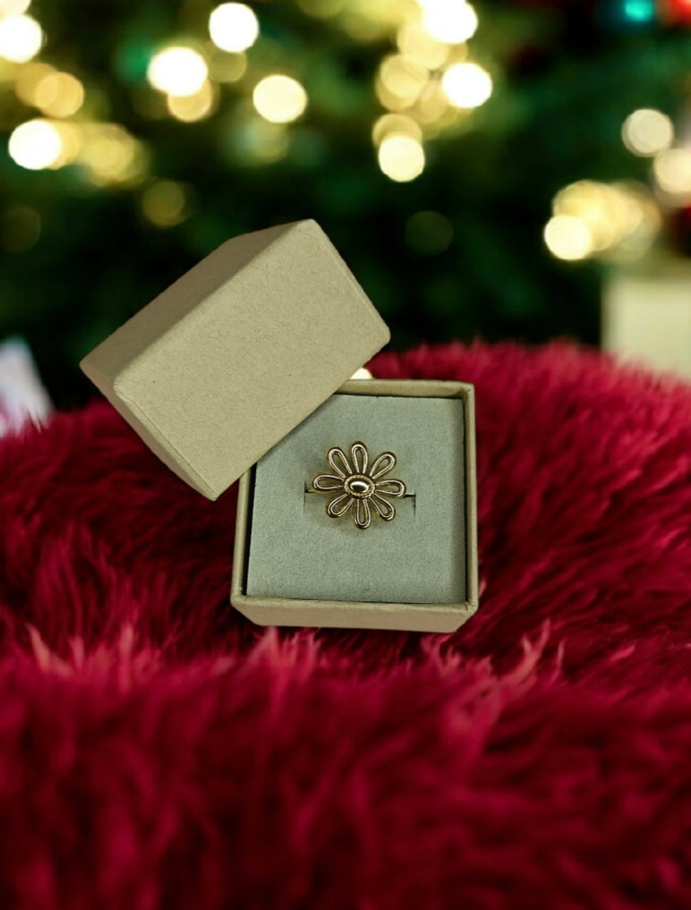 Bague Fleur dorée